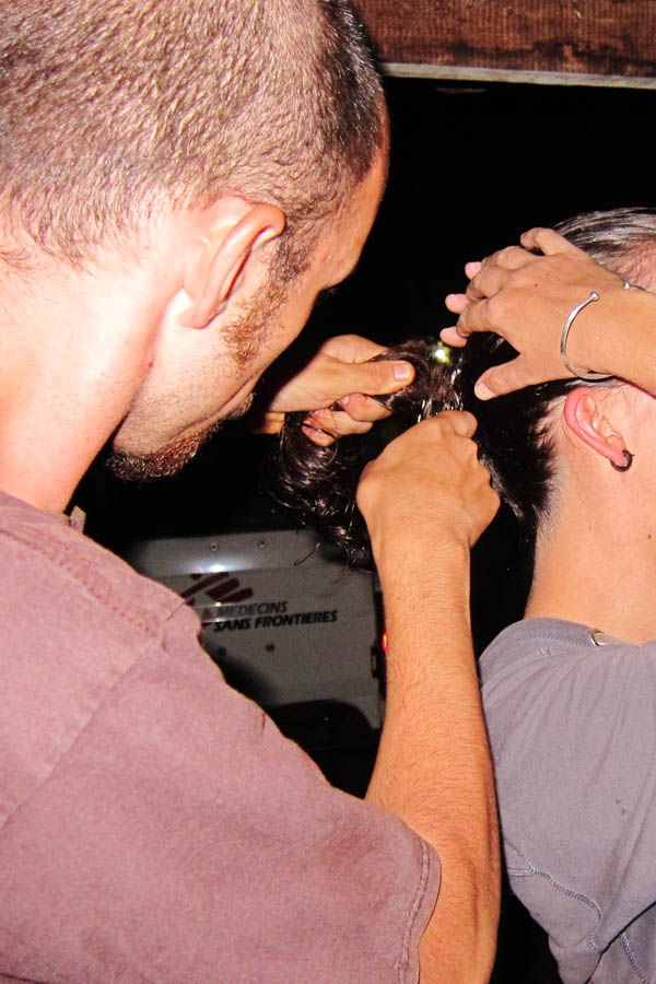 Cutting hair with a Leatherman saw